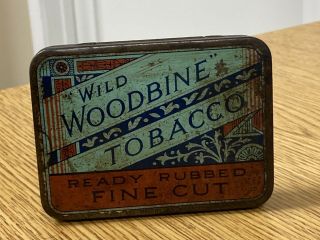 Rare Antique Wild Woodbine Tobacco Tin Can British Australasian Tobacco Co