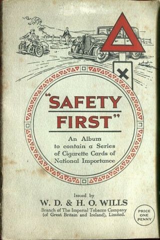 Tobacco Card Book & Cards,  Wd & Ho Wills,  Safety First,  Vintage Highway Code,  1934