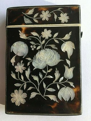 19th Century China Chinese Mother Of Pearl Inlay Case Box