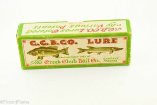 Vintage Creek Chub Baby Pikie Rainbow Fire Antique Fishing Empty Box Rs4