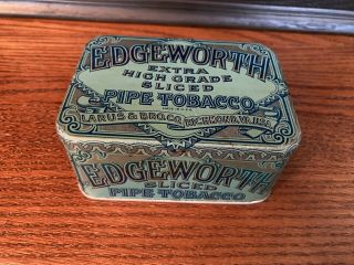 Vintage Edgeworth Extra Sliced Pipe Tobacco Tin With Hinged Lid