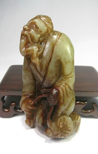 Chinese Old Jade Carved An Old Man Statue