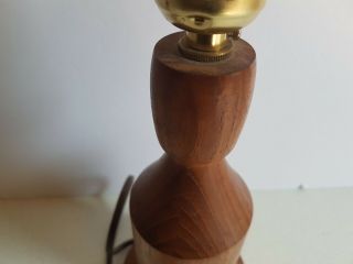 Wood Table Lamp Mid Century Vintage