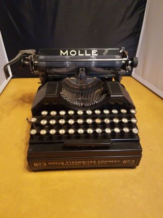 Antique 1914 Molle No.  3 Typewriter From Oshkosh Wisconsin Ser 4206