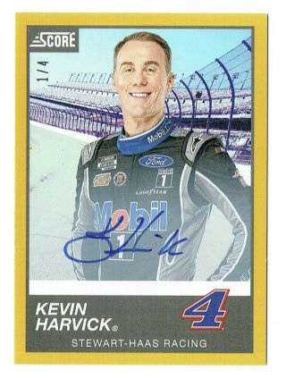 2020 Chronicles Score Racing Gold Kevin Harvick On Card Auto Serial 1/4