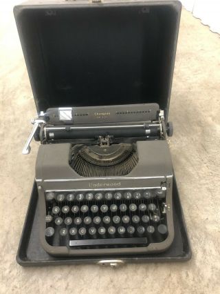 Vintage Antique Underwood Champion Typewriter With Case