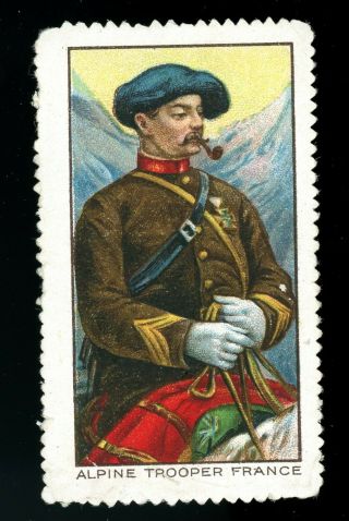 1914 T330 - 6 Piedmont Cigarettes Art Stamps - Soldiers - Alpine Trooper - France