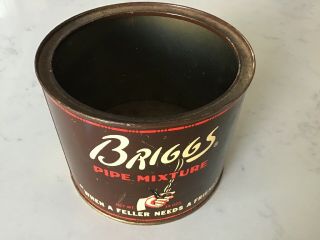 Estate Old Vintage Advertising Briggs Pipe Mixture Tobacco Tin Can 1950s 14 Oz