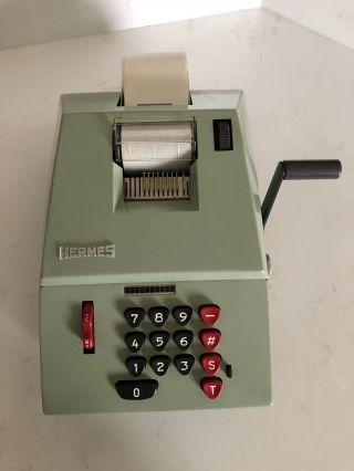 Vintage Hermes Precisa Model 109 - 7 Mechanical Calculator Adding Machine