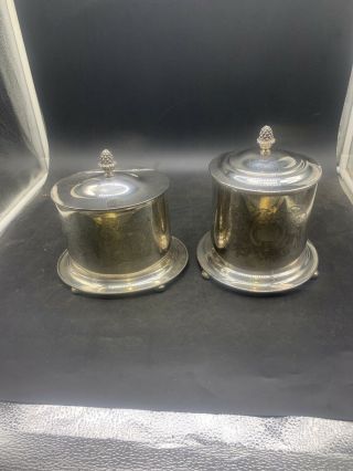 Antique Sheffield Silver Plated Biscuit Barrel And Biscuit Box