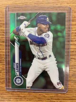 Kyle Lewis 2020 Topps Chrome Rookie Green Wave Refractor Seattle Mariners /99