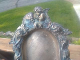 Signed Unger Brothers Sterling Silver 925 Fine Cherub Angel Vanity Tray 11 " Old