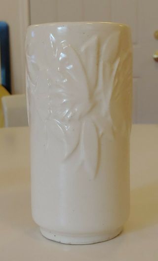 Vintage Antique Mccoy Art Pottery Ceramic Ivory Flower Bud Vase Planter 40s Old