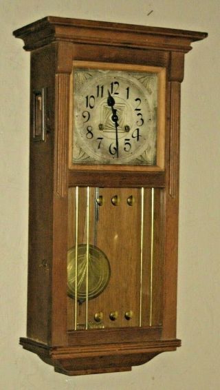 Antique German Gustav Becker Wall Regulator P 48 Chime Clock 8 Day