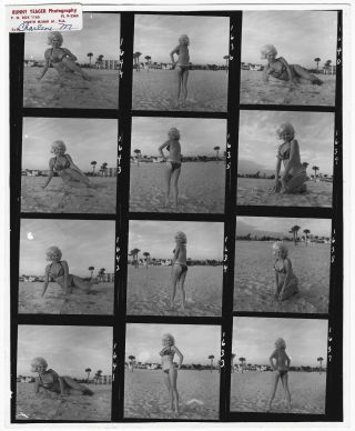 Vintage 1960s Bunny Yeager Contact Sheet 12 Photographs Charlene Mathies Bikini