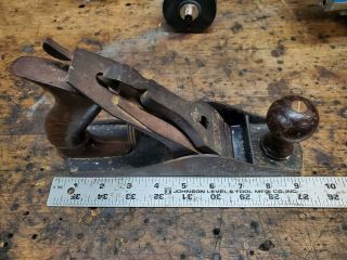 Vintage Stanley Bailey 4 Smooth Bottom Wood Plane 9 - 1/4 " Long
