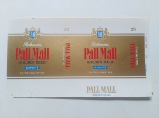 Opened Empty Cigarette Soft Pack - 84 Mm - - Pall Mall - 25 Cigarettes