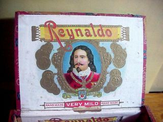Reynaldo Bankers 10 Antique Wood Cigar Box Tobacciana