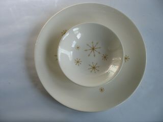 Vintage Royal China Star Glow 10 1/4 - Inch Ironstone Dinner Plate & Fruit Bowl