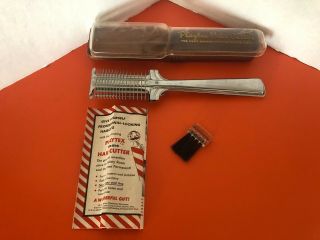 Vintage Home Barber Playtex Hair Cutter Trimmer With Blades Case & Brush