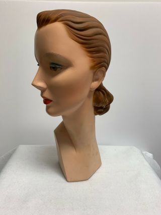 Antique Vintage 1940 ' s Mannequin Head Bust - Display,  Plaster 2