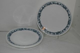 Set Of 4 Vintage Corelle Blue Onion/old Town 8.  5 " Lunch/luncheon Plates
