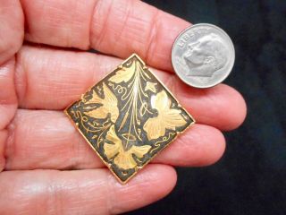 Authentic Vintage Gold Tone Spanish Damascene Bird Brooch/pin