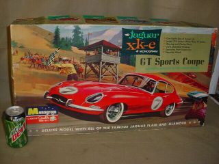 Vintage Monogram 1964 Jaguar Xk - E Gt Sports Coupe 1/8 Scale Complete