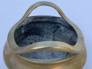 Old Chinese Bronze Handled Censer with Handles and Mark 3