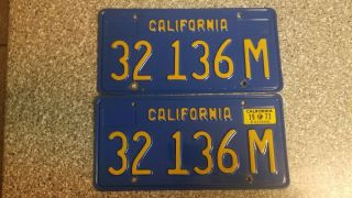 1970 California Commercial License Plates,  1972 Validation,  Dmv Clear,  Ex