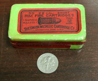 Vintage The Union Metallic Cartridge Co.  22 Cal Sport Empty Ammo Box