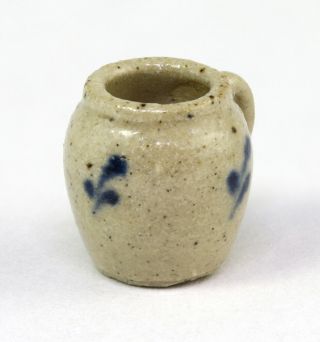 Jane Graber stoneware mug,  1985,  dollhouse miniature,  IGMA artisan,  pottery 1:12 3