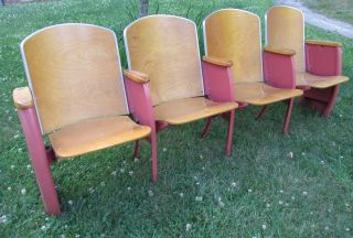 Vintage Stadium Seating - Theater - Auditorium - 4 Chairs - Heywood Wakefield