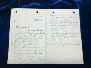 Rms Titanic Thomas Andrews Handwritten Signed Letter On His Personal Stationery