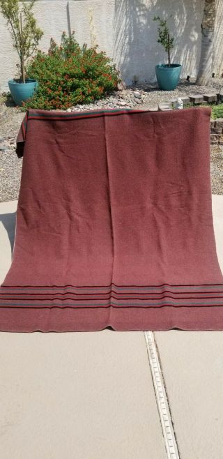 Vintage Wool Trade Blanket Camping Red Black Green