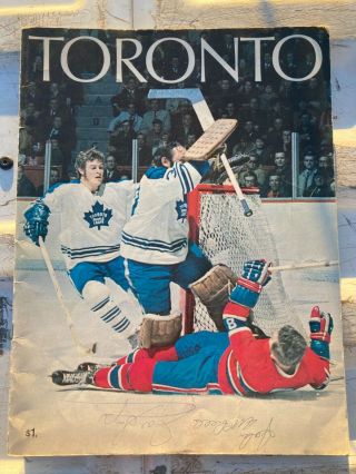 Old Vintage Toronto Maple Leafs Autographed Nhl Hockey Game Program