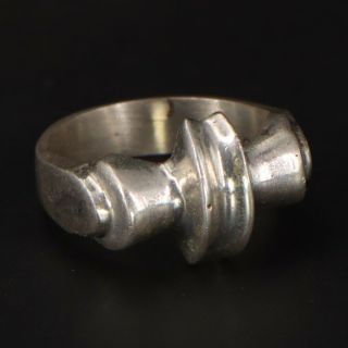 Vtg Sterling Silver - Mexico Modern Curved Solid Ring Size 8 - 8.  5g