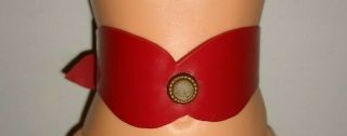Vintage Little Miss Nancy Ann Red Plastic Belt With Metal Adornment And Buckle