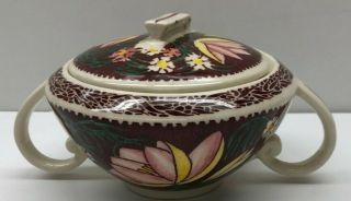 Vintage Vernon Kilns Lei Lani Don Blanding Sugar Bowl Handles Metlox Poppytrail