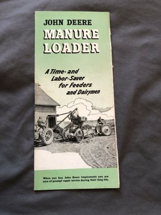 Vtg 1944 John Deere Manure Loader Brochure Booklet