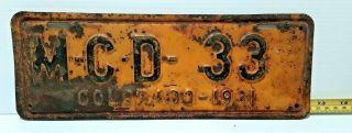 Colorado - 1931 Motorcycle Dealer License Plate - Very Rare Issue,  All