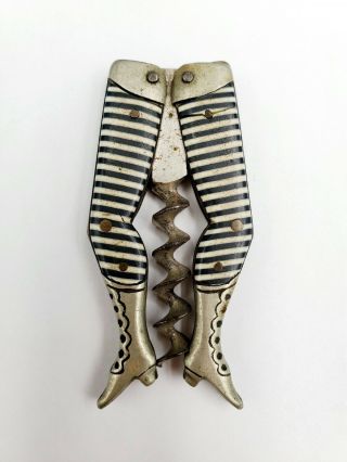 Antique German Ladies Legs Folding Corkscrew 2 - 5/8 "