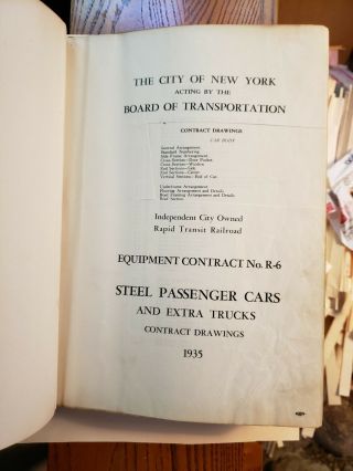 NYCTA Independent Contract Book for the R - 6 1935 476 drawings as fold outs 2