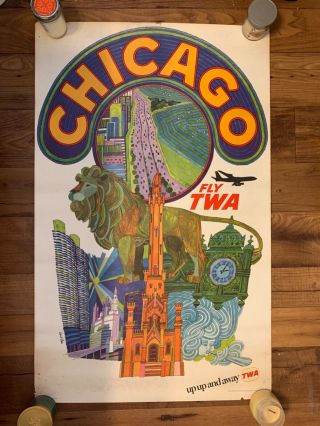 David Klein Twa Chicago Poster - 25x40 " - Has Conditional Issues