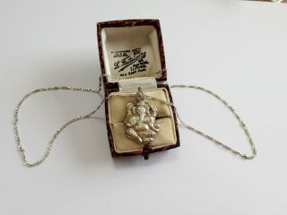 7g Vintage Sterling Silver Ganesh Pendant On A 925 18 Inch Chain