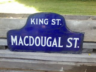 Macdougal St / King St York City Humpback Porcelain Street Sign