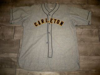 Vintage Carleton College Wool Baseball Stitched Jersey Uniform Men 
