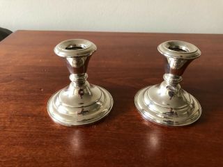2 Vintage Sterling Silver Weighted Candle Holders