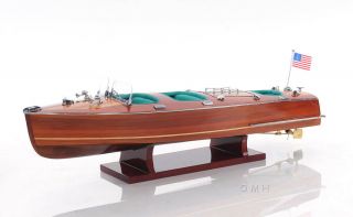 Chris Craft Triple Cockpit Runabout Wooden Model 24 " Classic Mahogany Speed Boat
