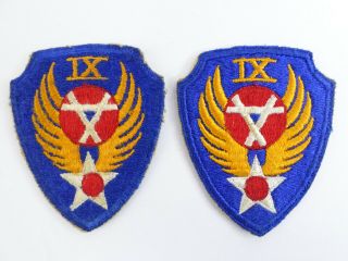 2 Vintage Us Army Air Corp Ix (9) Engineering Military Patches (wwii Era?)
